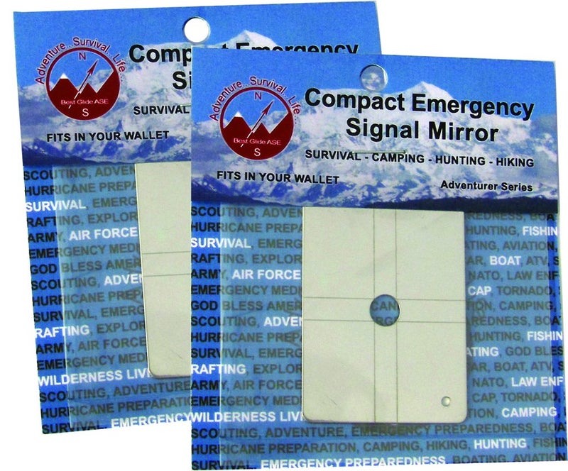 Best Glide ASE Compact, Military Grade, Stainless Steel, Emergency Signal Mirror (2 Pack) - Image 1